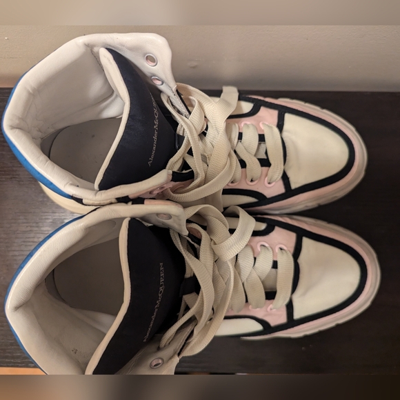 Alexander McQueen Men's Multicolored High-Top Court Trainer Size 41.5 EU 8.5 US - Picture 12 of 14